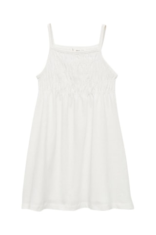 Robe à détails froncés - Blanc cassé