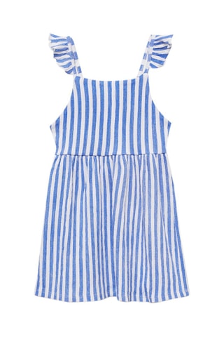 Robe rayée à volants - Porcelaine