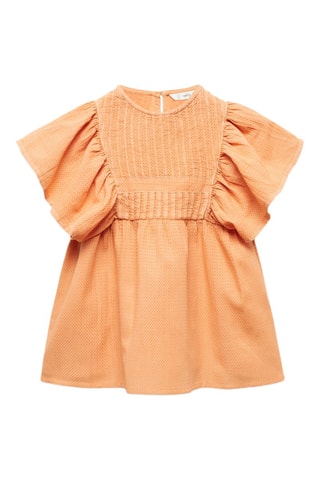 Robe volants teinture naturelle - Orange clair