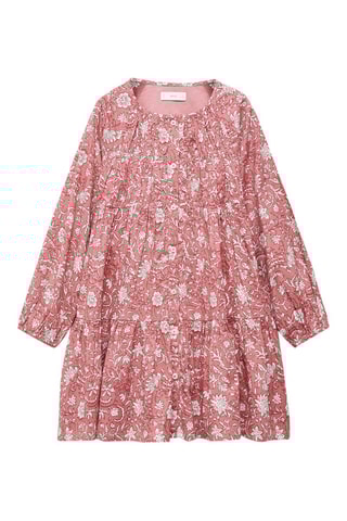 Robe fleurs volant - Rose