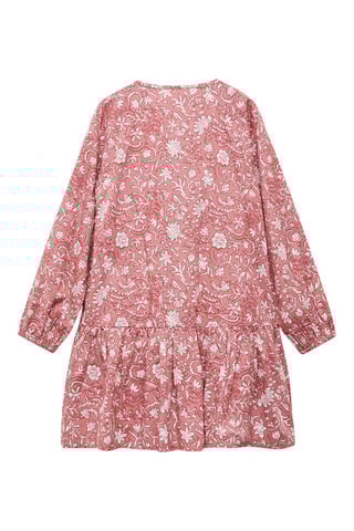 Robe fleurs volant - Rose