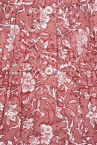 Robe fleurs volant - Rose