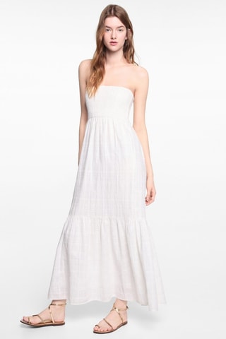 Robe longue lurex - Blanc cassé