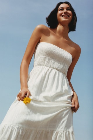 Robe longue lurex - Blanc cassé