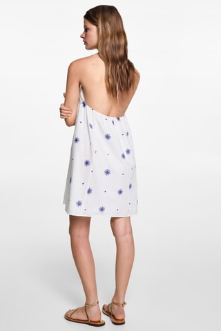 Robe brodée miroirs - Blanc cassé