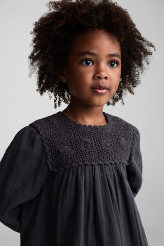 Robe empiècement crochet - Anthracite