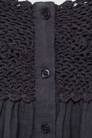 Robe empiècement crochet - Anthracite