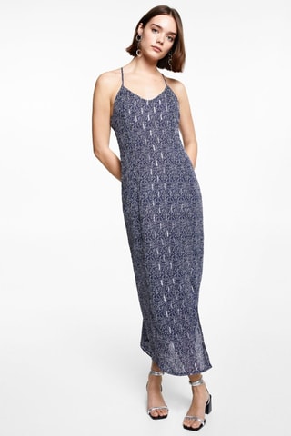 Robe imprimée ouvertures  - Bleu marine