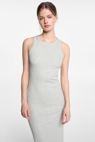 Robe midi ajustée - Gris chiné