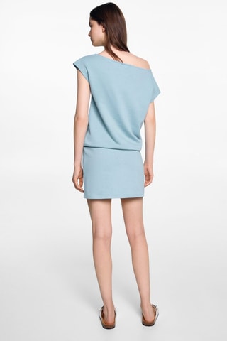 Robe coton taille élastique - Bleu clair