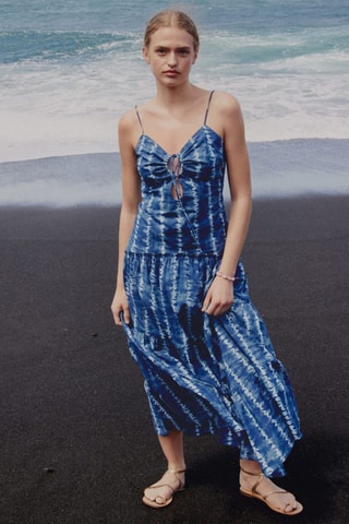 Robe en imprimé tie-dye - Bleu clair