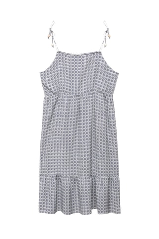 Robe imprimée à volants - Blanc cassé
