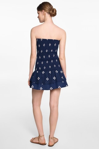 Robe froncée volants - Bleu marine