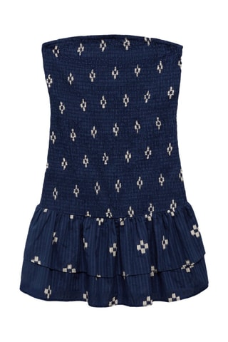 Robe froncée volants - Bleu marine