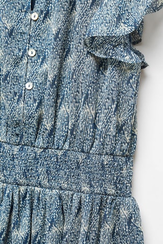Robe imprimée à volants - Bleu marine