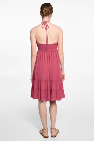 Robe courte à volants - Fraise