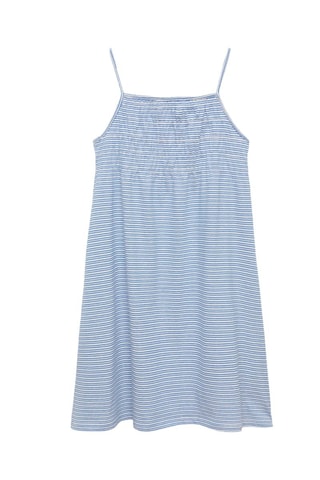 Robe froncée rayures - Bleu