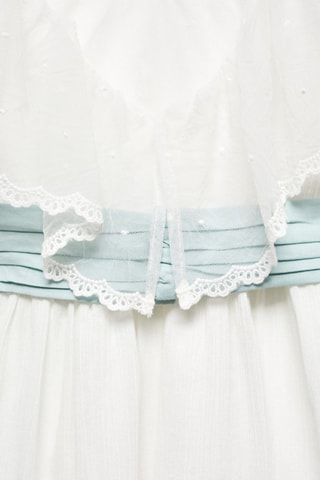 Robe coton tissu plissé - Blanc cassé
