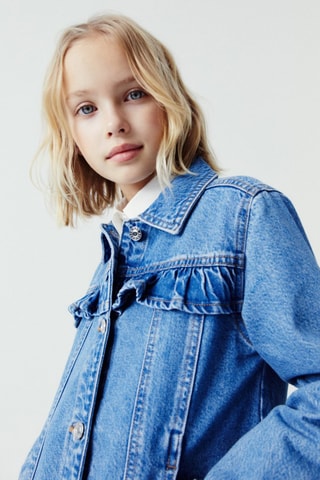Blouson en jean volants - Bleu