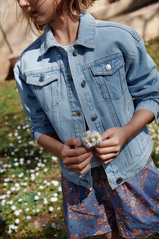 Blouson jean poches - Bleu clair