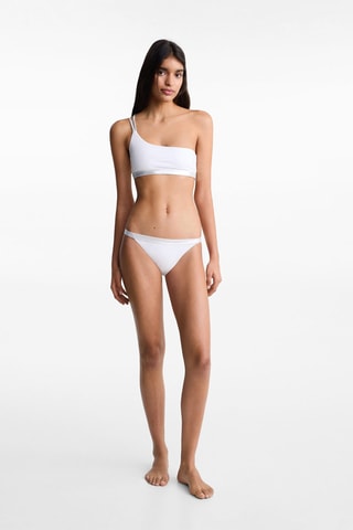 Bikini asymétrique détail métallisé - Blanc cassé