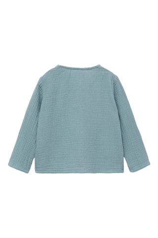 Chemise coton tissu plissé - Pétrole