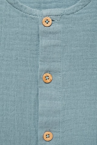 Chemise coton tissu plissé - Pétrole