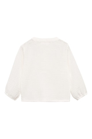 Chemise coton tissu plissé - Blanc cassé