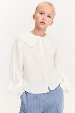Chemise détails brodés - Blanc cassé