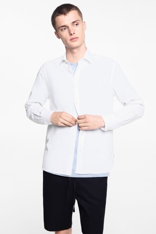 Chemise regular-fit lin - Blanc cassé