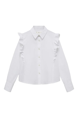 Chemise coton volantée - Blanc