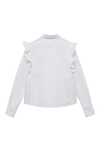 Chemise coton volantée - Blanc