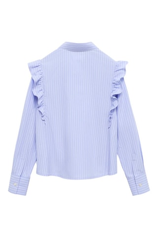 Chemise coton volantée - Bleu