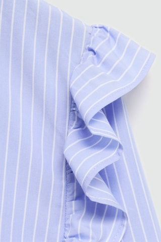 Chemise coton volantée - Bleu
