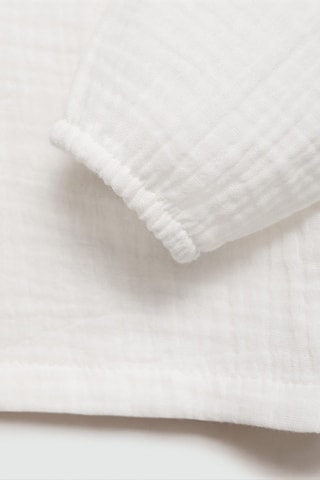 Chemise coton tissu plissé - Blanc cassé