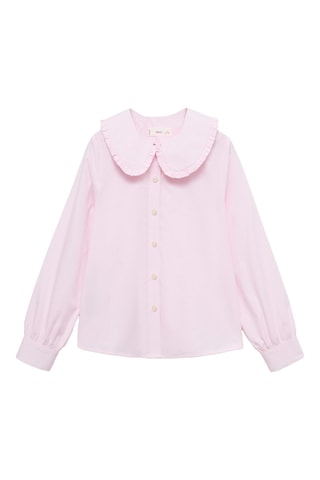 Chemise ajourée col Claudine - Rose pastel