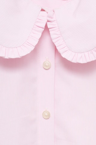 Chemise ajourée col Claudine - Rose pastel