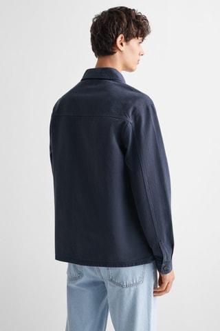 Surchemise coton boutons - Bleu marine