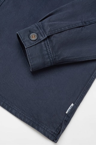 Surchemise coton boutons - Bleu marine