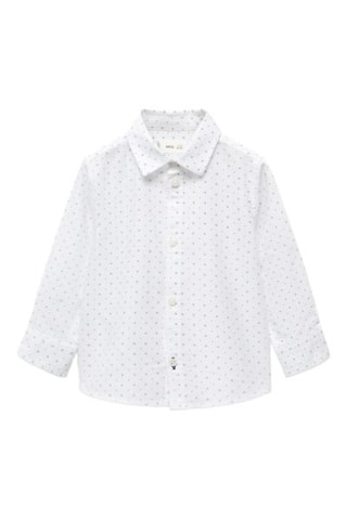 Chemise oxford imprimée - Blanc