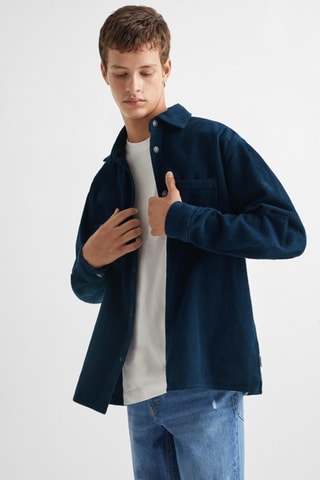 Surchemise velours milleraies - Bleu