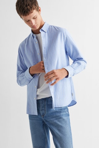 Chemise regular-fit rayures - Bleu clair