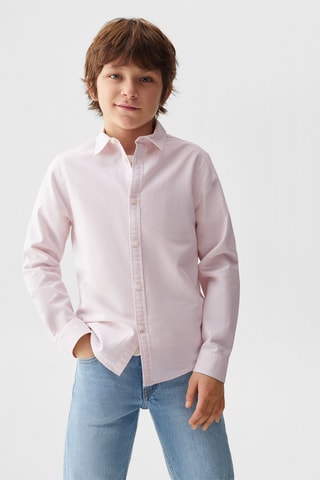 Chemise oxford rayée - Rose