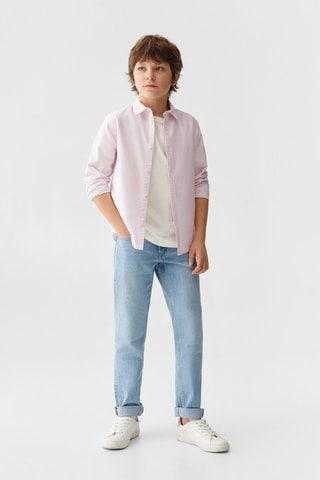 Chemise oxford rayée - Rose
