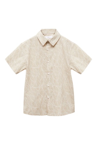 Chemise imprimée à boutons - Beige