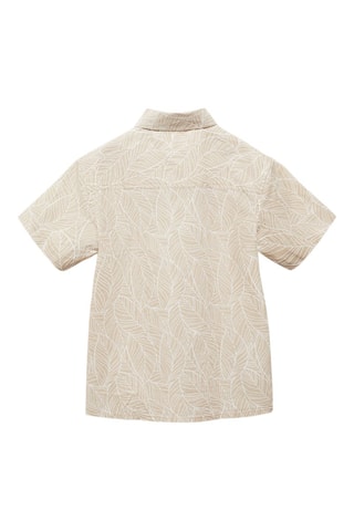 Chemise imprimée à boutons - Beige