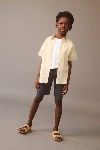 Chemise imprimée à boutons - Beige