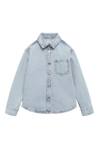 Chemise jean poche - Bleu clair