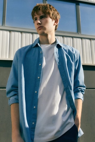 Chemise regular-fit denim - Indigo