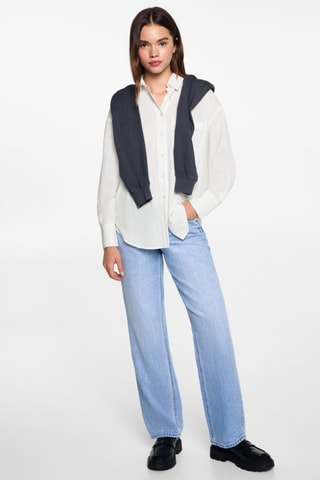Chemise oversize à rayures - Blanc cassé